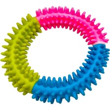 1001 Diş Kaşıyıcı Yuvarlak Köpek Oyuncağı, Renkli, Halka Şeklinde, 9 cm