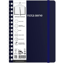 1001 Nota Bene Spiralli Premium Sert Kapak Defter, 14.8X21 Cm, Çizgili