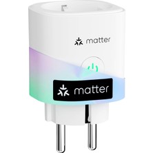 1001 Matter Akıllı Priz, Elektrik Tüketimli Wi-Fi Priz, Balkon Elektrik Santrali Için, Apple Homekit,