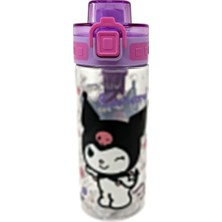 1001 500ML Kuromi Temalı Lisanslı Rahat Içim Ağızlıklı Askılı Kilitlenebilir Su Matarası