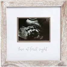 1001 Love At First Sight Rustic Sonogram Photo Frame, Baby Keepsake Picture Frame, Gender-Neutral Nursery