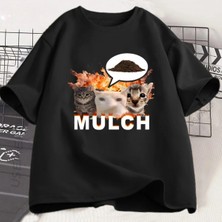 Tarzsokak Siyah Malç Komik Kedi Meme Klasik T Yaz Tees Streetwear Tee T