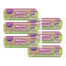 1001 Natura 10'lu Çöp Torbası Büyük Boy 65 x 80 cm Altılı Paket