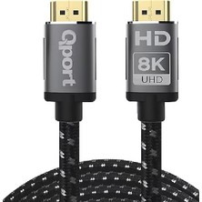 1001 Q-HDMI213 3m HDMI 2.1V 8k Örgülü Altın Uçlu