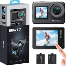 1001 Brave 7 Aksiyon Kamerası, Ipx8 Su Geçirmez Yerel 4K 20MP Wifi Cam Dokunmatik Ekranlı Eıs 2.0 Yak�