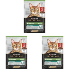 1001 Sterilised Pouch Sığır Etli Kısır Kedi Yaş Maması, 85GR Tekli (3 Paketi)