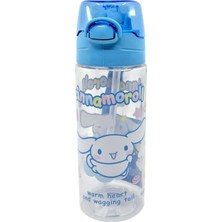 1001 500ML Cinnamoroll Temalı Lisanslı Yumuşak Silikon Pipetli Kulplu Kilitlenebilir Su Matarası