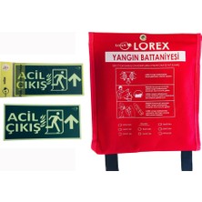 1001 LR-FB1010C Yangın Battaniyesi 1mt x 1mt Çantalı - Fosforlu Ikaz Levhası Hediyeli