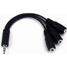 1001 3 Lü Stereo Çoklayıcı 3 x 3.5 mm Aux Ses Sistemi Kablosu
