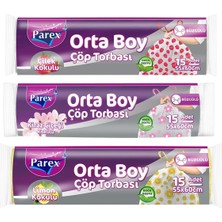 1001 Büzgülü Çöp Torbası Kokulu Orta Boy 3'lü Paket
