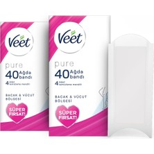 1001 Pure Hassas Ciltler Için Ağda Bandı, Bacak ve Vücut Bölgesi, 80'li