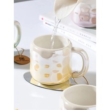 1001 Mukko Home 400 ml Elegant Parlak Porselen Kupa Sedefli Şık Tasarım, Günlük Kullanım ve Özel H