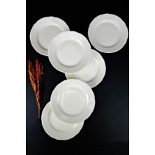 1001 Papatya 6’lı Porselen Pasta ve Sunum Tabağı Seti 19 cm Krem - TL4051627 C320.003