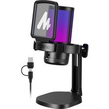 1001 Pc Için USB Mikrofon, Sessiz Düğmeli Rgb Oyun Mikrofonu, Gürültü Önleyici Kondenser Mikrofon,