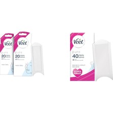 1001 Pure Hipoalerjenik Yüz Ağda Bandı (2 x 20 Adet) & Veet Pure Ağda Bandı Hassas Ciltler Için Bac