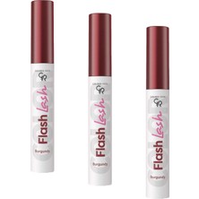 1001 Flash Lash Colored Mascara No: 10 Burgundy - Renkli Maskara (3 Paketi)
