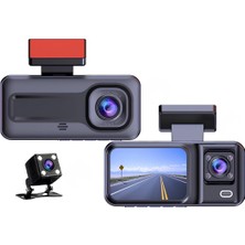 1001 Hasuba 3 Kameralı Araç Içi Kamera SETI-1080P Full HD,170° Geniş Açı ÖN,120° Kabin Iç Kam
