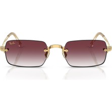 1001 Rb 3928 0018H 54 A$ap Rocky Unisex Dikdörtgen Gold Metal Güneş Gözlüğü