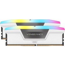 1001 Vengeance Rgb 32GB (2X16GB) 6000MHZ Ddr5 C30 1,40V Expo & Xmp Ram - Beyaz (CMH32GX5M2B6000Z30W)