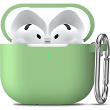 1001 Soft Yumuşak Lansman Esnek Silikon Airpods4 ile Uyumlu Içi Kadife Kulaklık Kılıfı ve Karabina