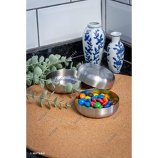 1001 4'lü 304 Kalite Paslanmaz Çelik 8,5 cm | Mini Çerezlik | Sosluk | Lokumluk | Sunum Kase Setii