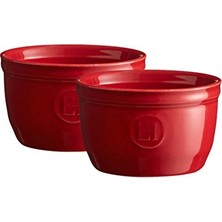 1001 Ramekin Fırın Kabı 2 Adet 9 cm Kırmızı/burgundy