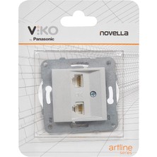 1001 Novella/trenda Gümüş Data+Nümeris Cat6+Cat3 Mekanizma+Düğme Kapak