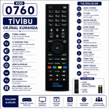 AŞIK STORE 0760 Tivibu Orijinal Kumanda Türk Telekom Tivibu Set Top Box Tv Kumandası Uyumlu Yedek Kumanda