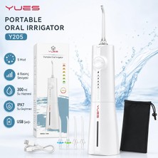 1001 Y205 Şarjlı Ağız Duşu, 300 ml Taşınabilir Oral Irrigator, 5 Modlu 6 Basınç Seviyeli Diş Ar