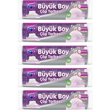 1001 Büzgülü 10'lu Çöp Torbası Beyaz Sabun Kokulu Büyük Boy 65 x 70 cm Beşli Paket