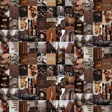 1001 Mocha Duvar Kolaj Seti 40 Parça – Kahverengi Estetik Poster Kartları, Boho Oda Dekor Seti, 15X15