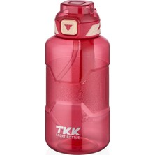 1001 Tkk 1500ML Pipetli/pipetsiz Kullanıma Uygun Taşıma Askılı Sports Tritan Su Matarası (Pembe)