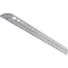 1001 Xspring Paslanmaz Çelik Cetvel, 26.3cm Çok Fonksiyonlu Metal Cetvel, Paslanmaz Çelik Ölçek Cetv