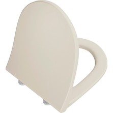 Vitra Sento 130-422R009 Slim Soft Klozet Kapağı, Yavaş Kapanır, Mat Kum Beji