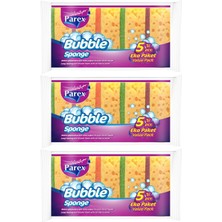 1001 Bubble Sünger Düz 5'li Üçlü Set