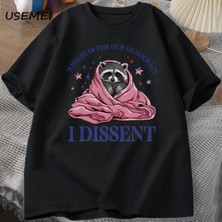 Tarzsokak Demokrasimiz Için Korkuyla Muhalefet T-Shirt Büyük Boy Rakun Meme Tpamuk Kısa Kollu T 2950