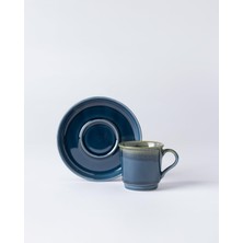 1001 Kalre Polish 6 Kişilik 12 Parça Kahve Fincan Seti - Indigo - 90 ml
