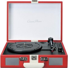 1001 Lenco Classic Phono TT-110 Kırmızı Hoparlörlü Bluetoothlu Retro Pikap Plak Çalar
