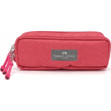 1001 3 Gözlü Kalemlik, Kiremit Pembe, Fermuarlı Kalem Kutusu