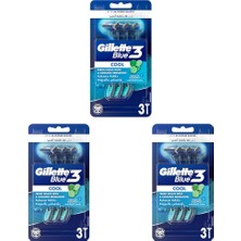 1001 Blue3 Cool Kullan At Erkek Tıraş Bıçağı 3 Adet 3lü Paket