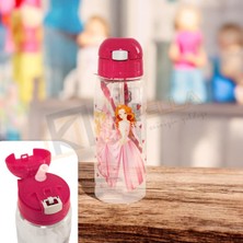 1001 Lüks Pipetli Pembe Prenses Desenli Matara 500ML Mono TP726