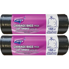 1001 Professional 10'lu Çöp Torbası Hantal Boy 100 x 150 cm Ikili Paket