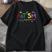 Tarzsokak Farkındalık Bulmaca Parçaları Tgrafik T Shirt Erkek Kadın Rahat Moda Pamuklu T- 2935