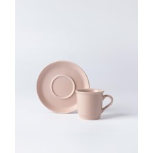 1001 Kalre 6 Kişilik 12 Parça Kahve Fincan Seti - Pudra - 90 ml