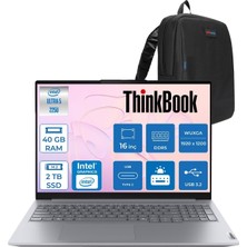 1001 Thinkbook 16 Gen 8 Ial Intel Core Ultra 5 225U 40GB Ddr5 2tb SSD Freedos Intel Aı Boost 16 Inç Wux