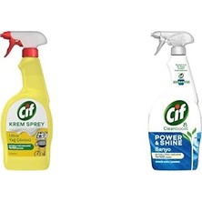 1001 Krem Sprey Ultra Yağ Çözücü Yüzey Temizleyici Limon 750 ml ve Cif Power Shine Cleanboost Sprey
