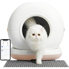 1001 CB001 Akıllı Otomatik Kedi Tuvaleti, App ile Uzaktan Kontrol, 75LT Hazne, 7lt Çöp Haznesi, Ağı
