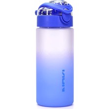 1001 Su Matarası Tritan Geniş Ağız Su Şişesi Gradyan Spor Matarası Suluğu Bpasız 500 ml Mavi 010