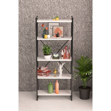 Alvera 5 Raflı Metal Kitaplık Beyaz 180 cm