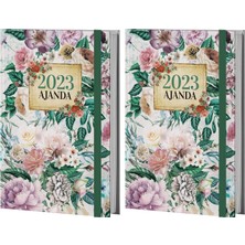 1001 Halk Kitabevi Mor Kelebek Nostalji 2023 Ajanda, 128 Sayfa, Ciltli, 13.5X21CM 2li Paket